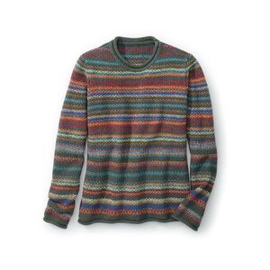 NorthStyle Woodland Stream Striped Sweater Rolled Neck Cuffs and Hem size S